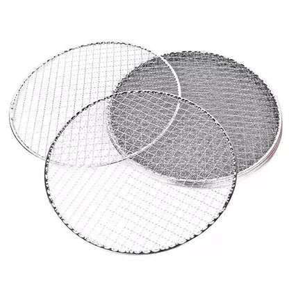 Samland 28CM BBQ Grill Mesh Fish Meat Round Net Mat Barbecue Pad for Camping V1060-GM28