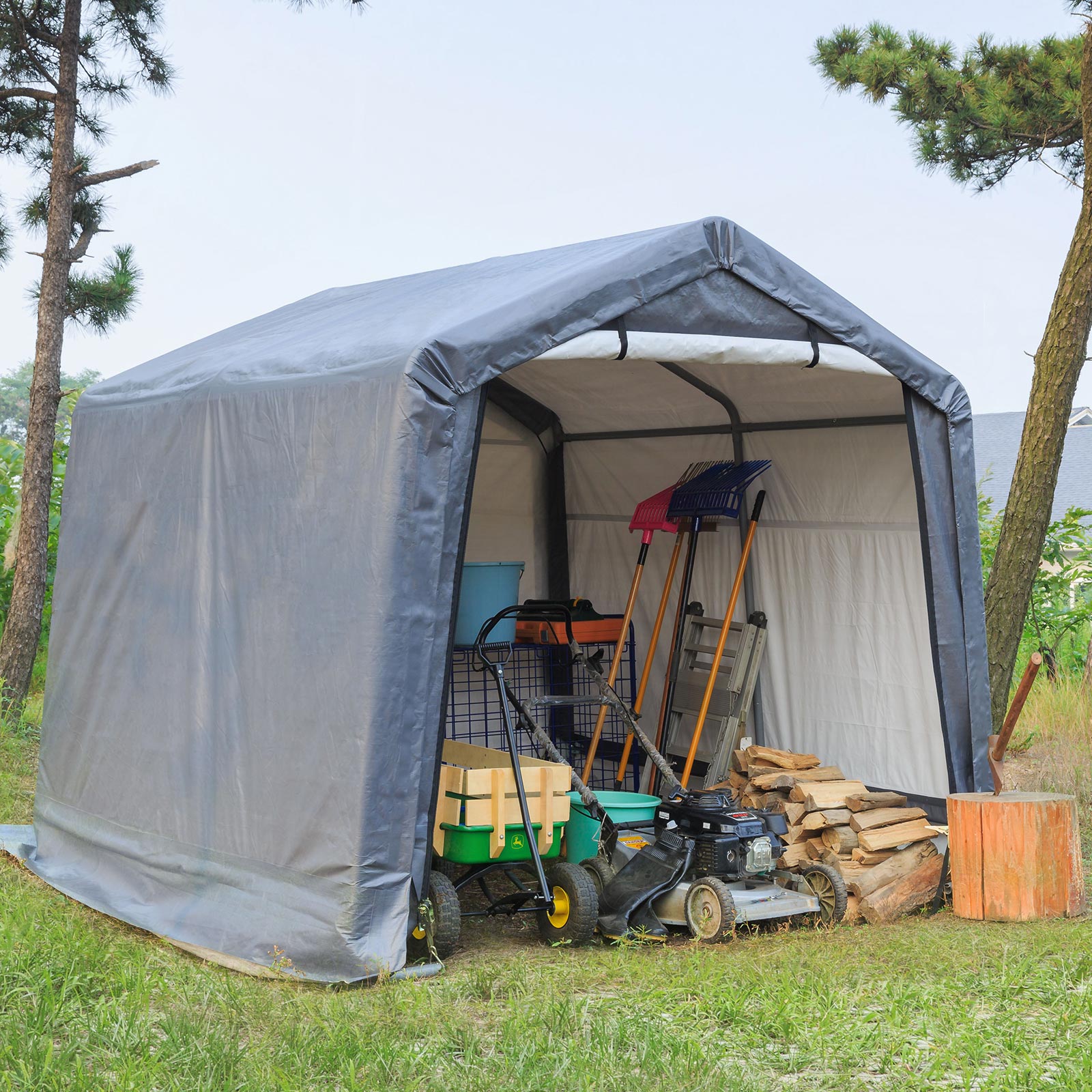 Samland Portable Storage Garage Shelter Size 8x8FT V1060-GS0808