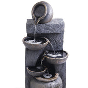 Samland 5 TIERS RUSTIC POURING POTS SOLAR WATER FOUNTAIN FEATURE V1060-L954