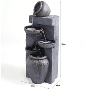 Samland 5 TIERS RUSTIC POURING POTS SOLAR WATER FOUNTAIN FEATURE V1060-L954