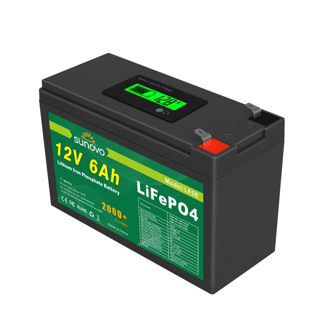 Samland 12V 6AH Deep Circle Lifepo4 Lithium Battery Rechargeable V1060-LF06