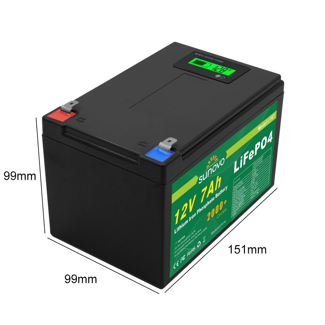 Samland 12V 7AH Deep Circle Lifepo4 Lithium Battery Rechargeable V1060-LF07