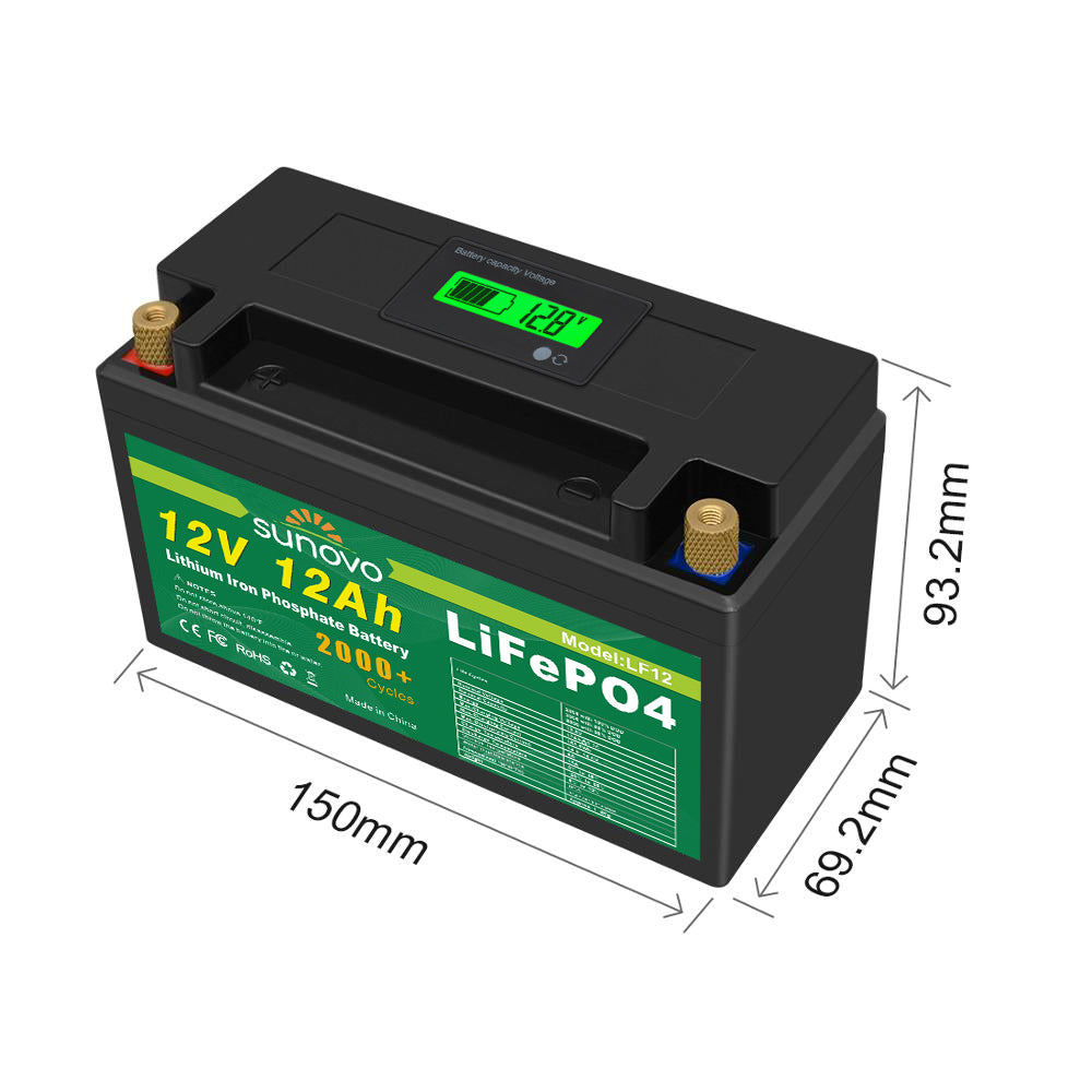 Samland 12V 12AH Deep Circle Lifepo4 Lithium Battery Rechargeable V1060-LF12