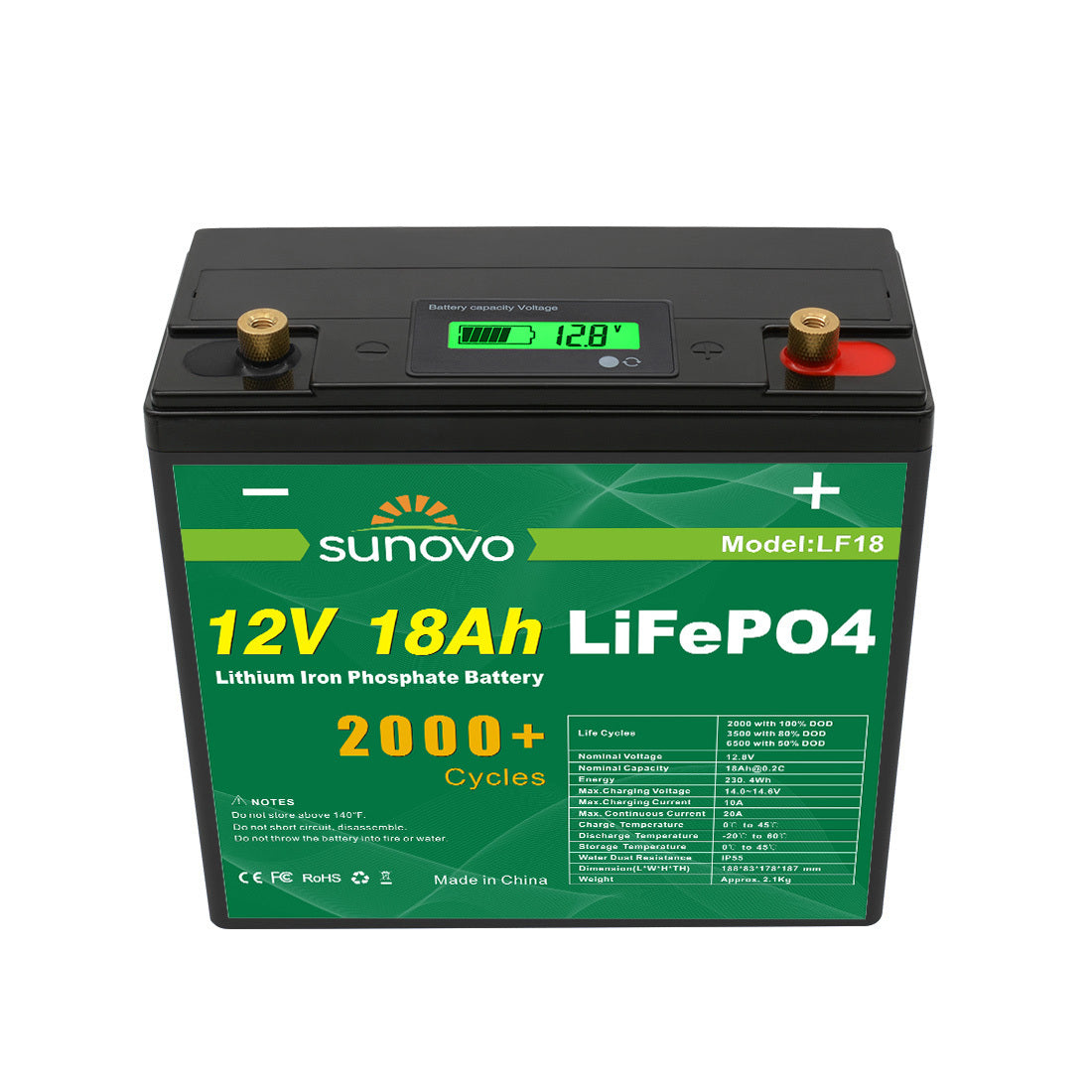 Samland 12V 18AH Deep Circle Lifepo4 Battery Rechargeable Lithium V1060-LF18