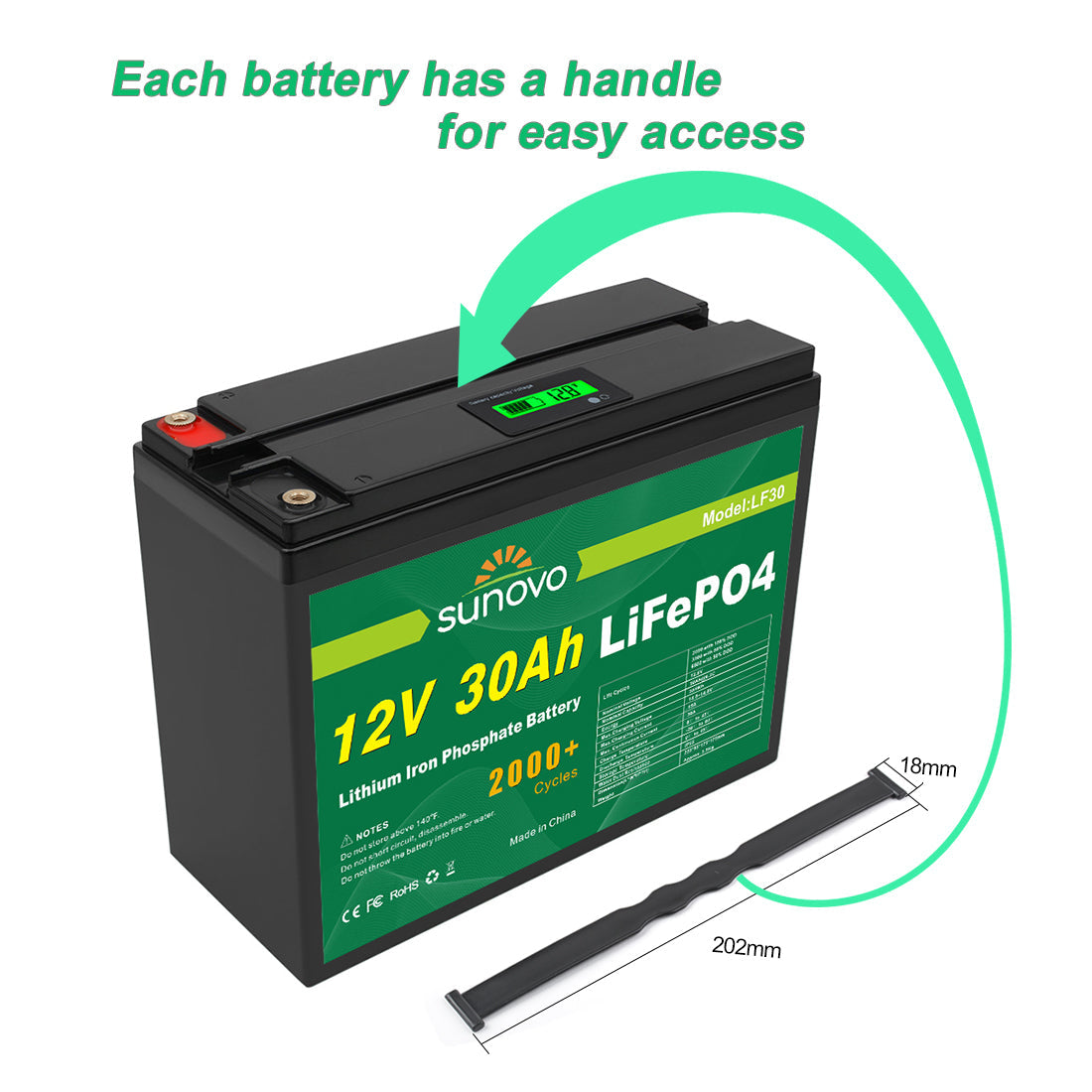 Samland 12V 30AH Deep Circle Lifepo4 Battery Rechargeable Lithium V1060-LF30