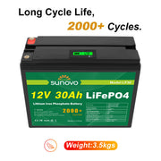 Samland 12V 30AH Deep Circle Lifepo4 Battery Rechargeable Lithium V1060-LF30