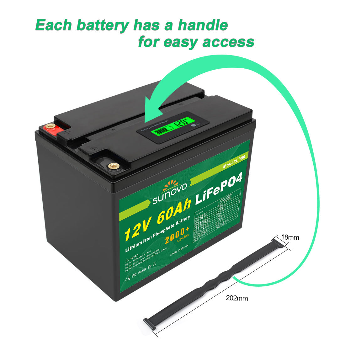 Samland 12V 60AH Deep Circle Lifepo4 Lithium Battery Rechargeable V1060-LF60