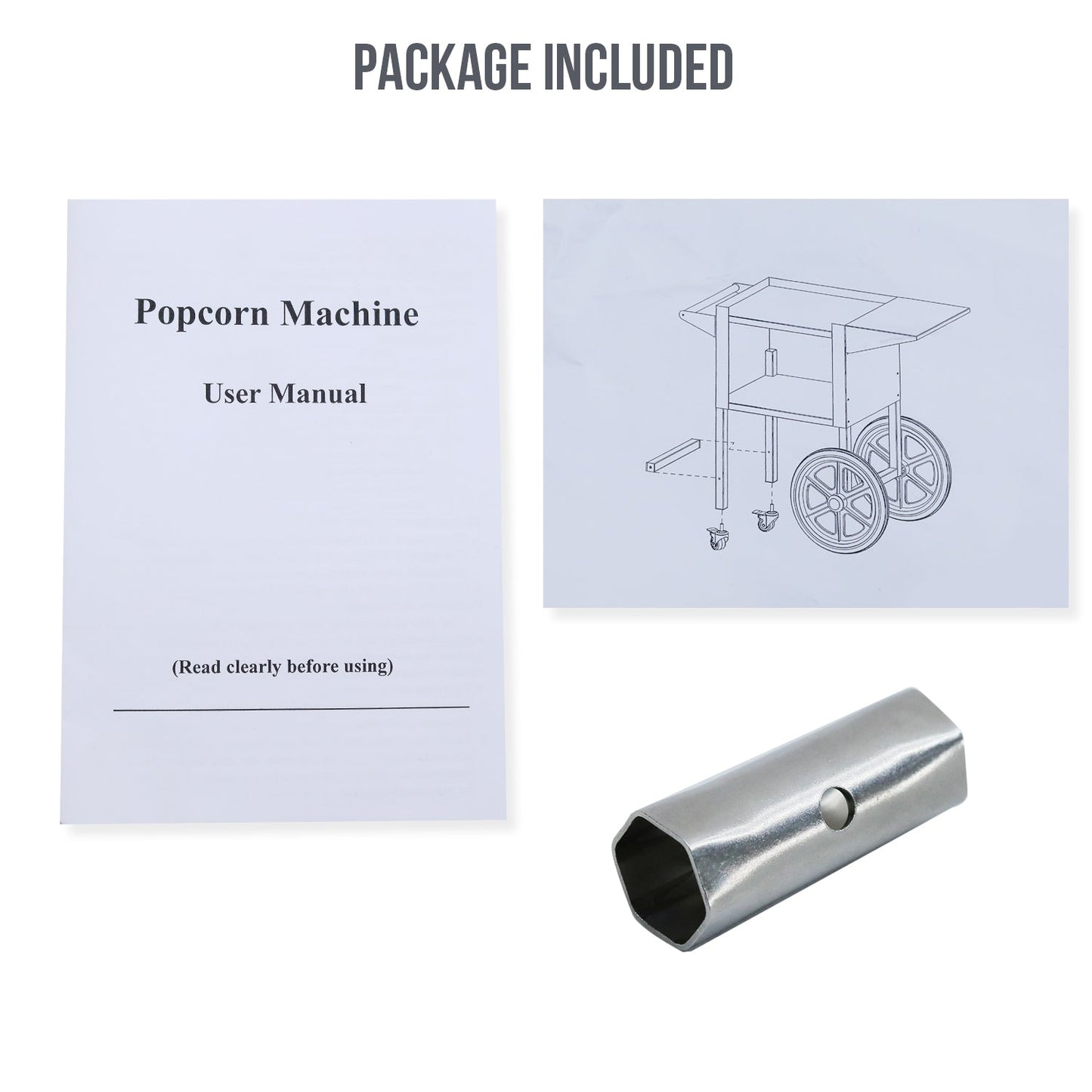 Samland Large Wheeled Cart Trolley for Popcorn Machine V1060-POP6C