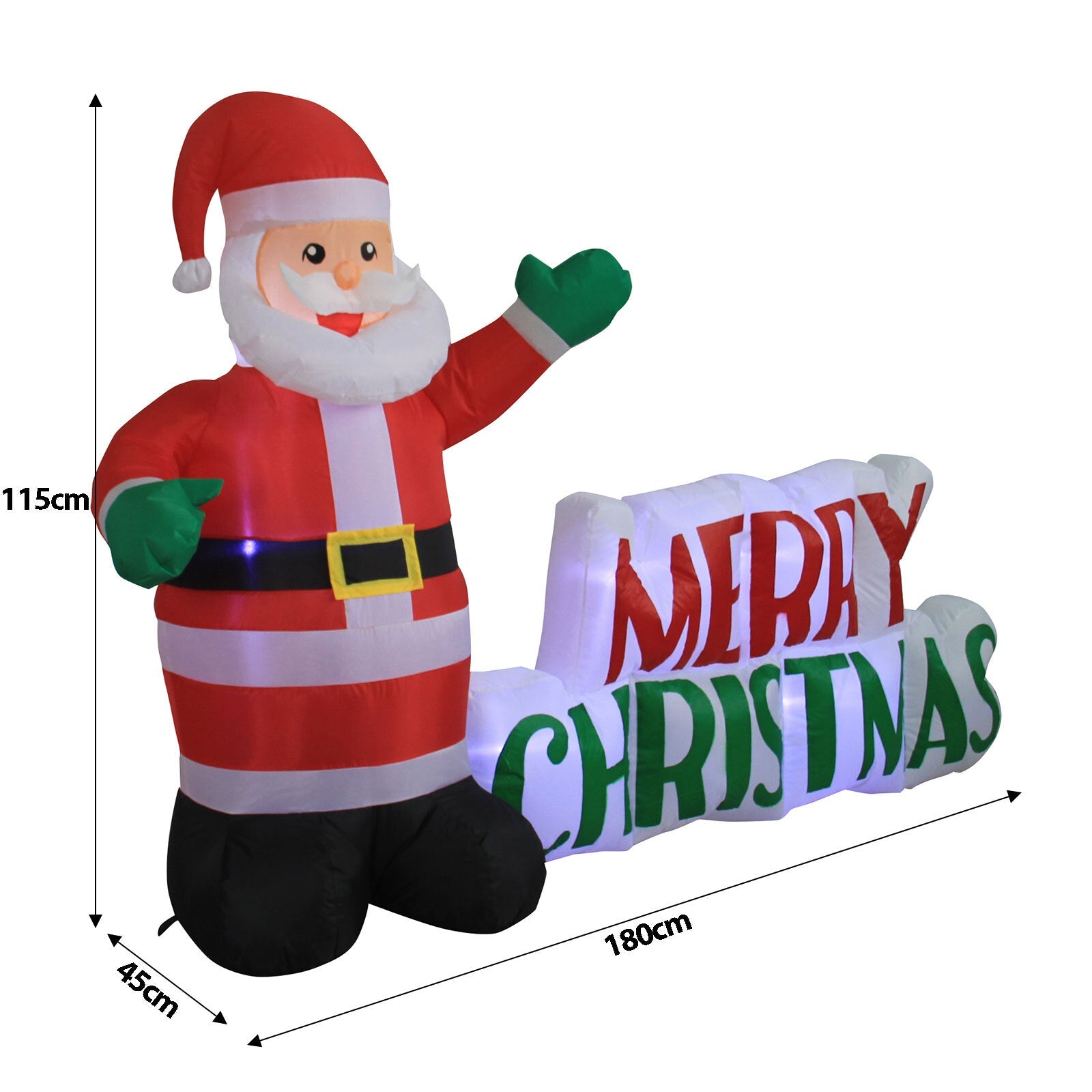 Samland LED INFLATABLE SANTA CLAUSE WITH MERRY CHRISTMAS SIGN FOR CHRISTMAS DECORATION V1060-SM180