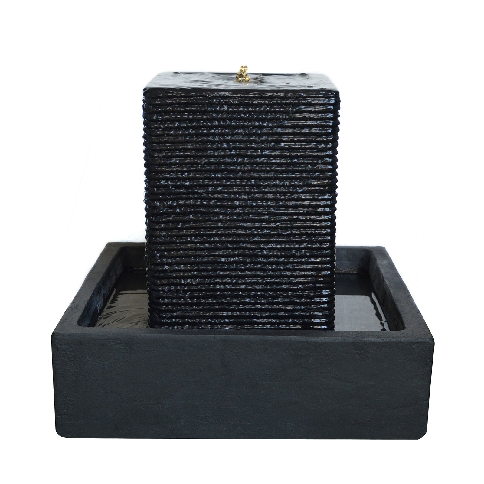 Samland 43CM SQUARE PILLAR WATER FEATURE FOUNTAIN WITH LED LIGHTS V1060-SPF47