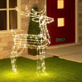 Samland Led Warm White Copper Wired 3d Standing Reindeer For Christmas Decoration V1060-SR250WW