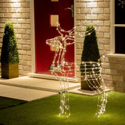 Samland Led Warm White Copper Wired 3d Standing Reindeer For Christmas Decoration V1060-SR250WW