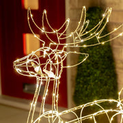 Samland Led Warm White Copper Wired 3d Standing Reindeer For Christmas Decoration V1060-SR250WW
