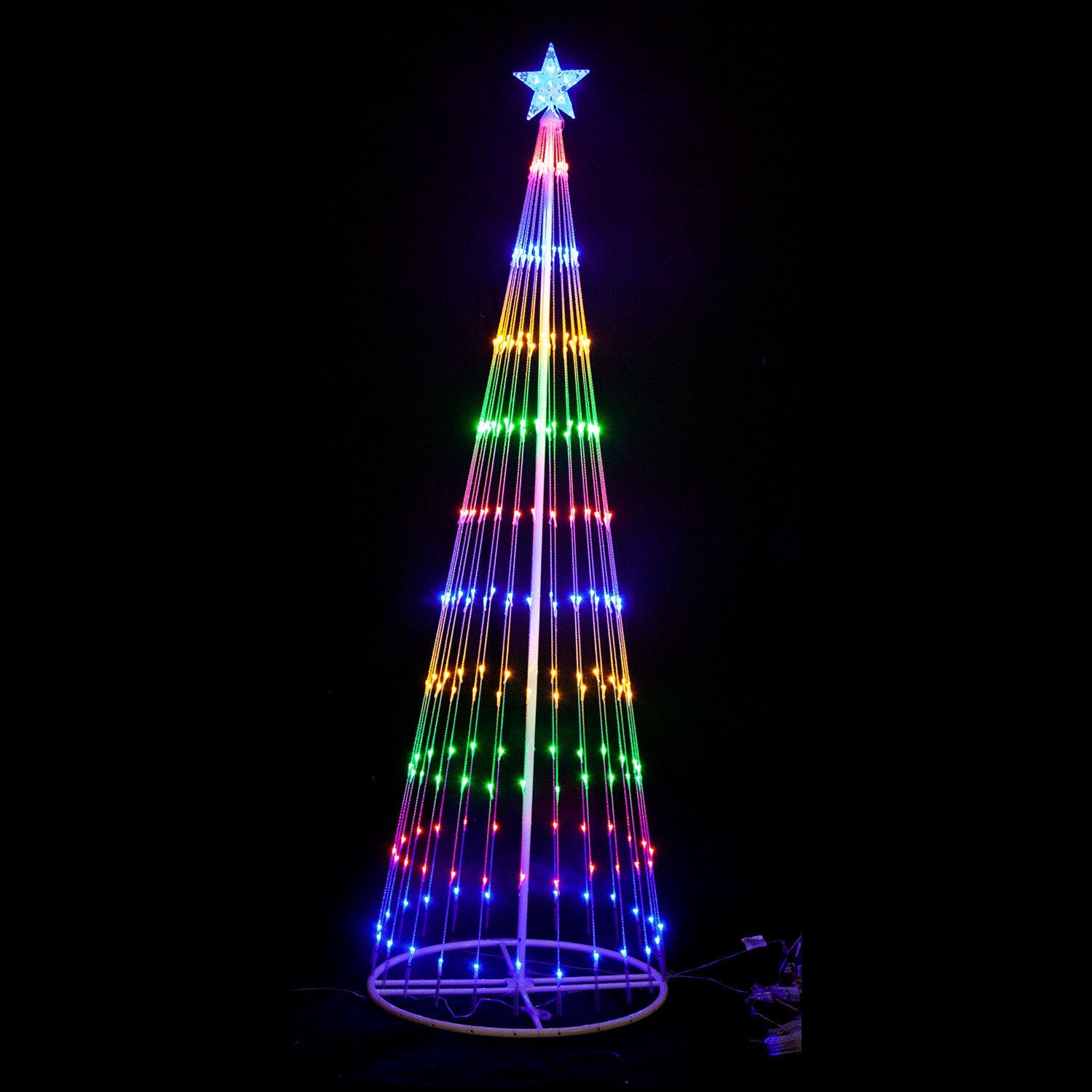 CIRCLING LED LIGHT CHRISTMAS TREE WITH STAR [HEIGHT: 210CM] V1060-STARTREE_210
