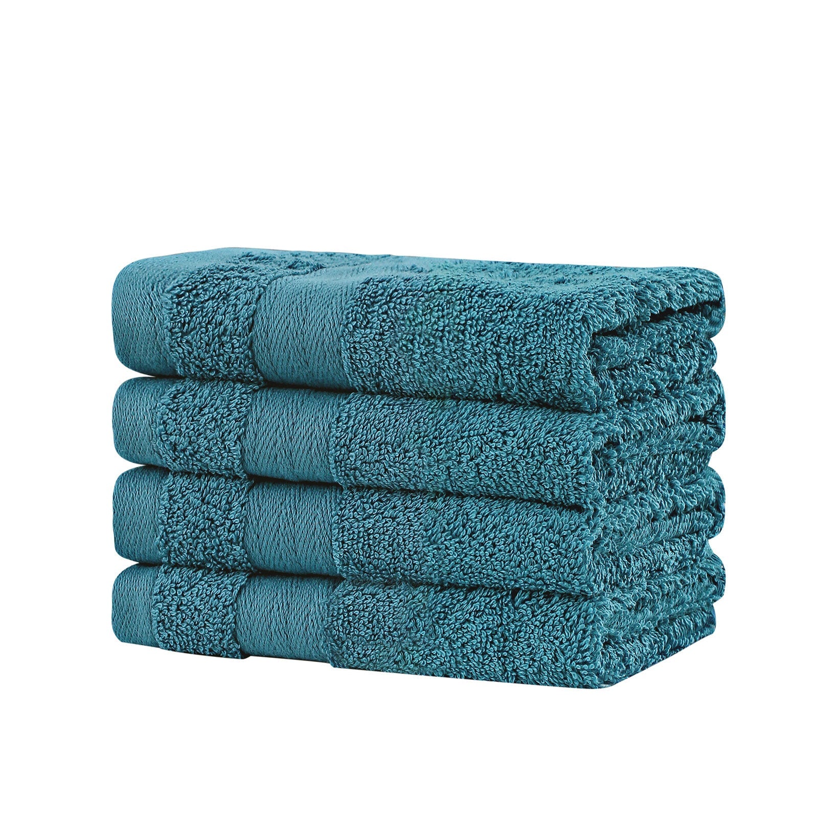 Samland Premium Cotton Washcloths 4-Pack Quick-Dry Face Towels Set-Blue V1060-TOWPAK03BL
