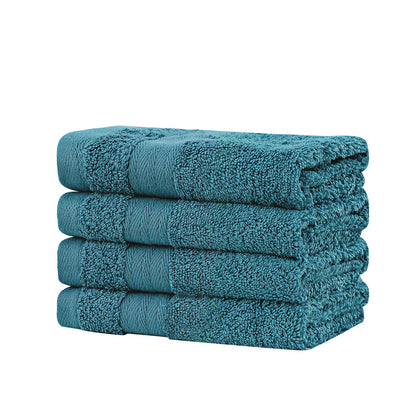 Samland Premium Cotton Washcloths 4-Pack Quick-Dry Face Towels Set-Blue V1060-TOWPAK03BL