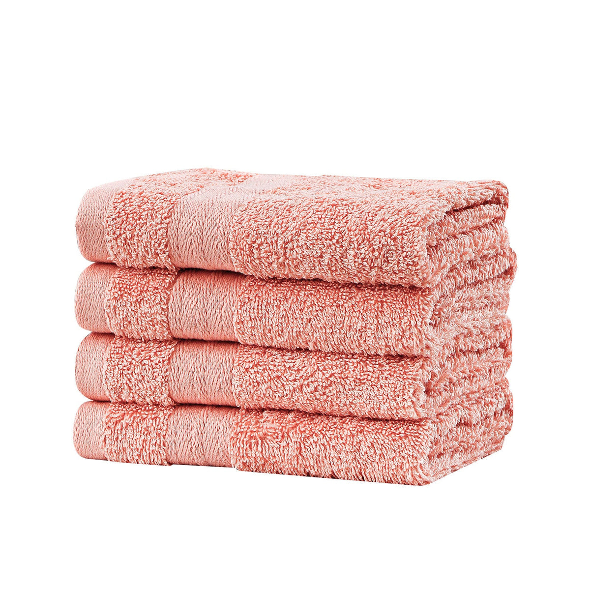 Samland Premium Cotton Washcloths 4-Pack Quick-Dry Face Towels Set-Coral V1060-TOWPAK03CO