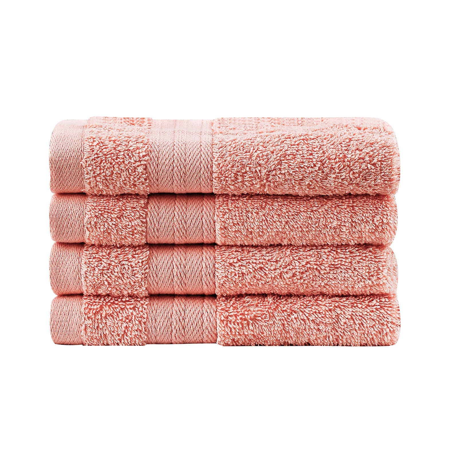 Samland Premium Cotton Washcloths 4-Pack Quick-Dry Face Towels Set-Coral V1060-TOWPAK03CO