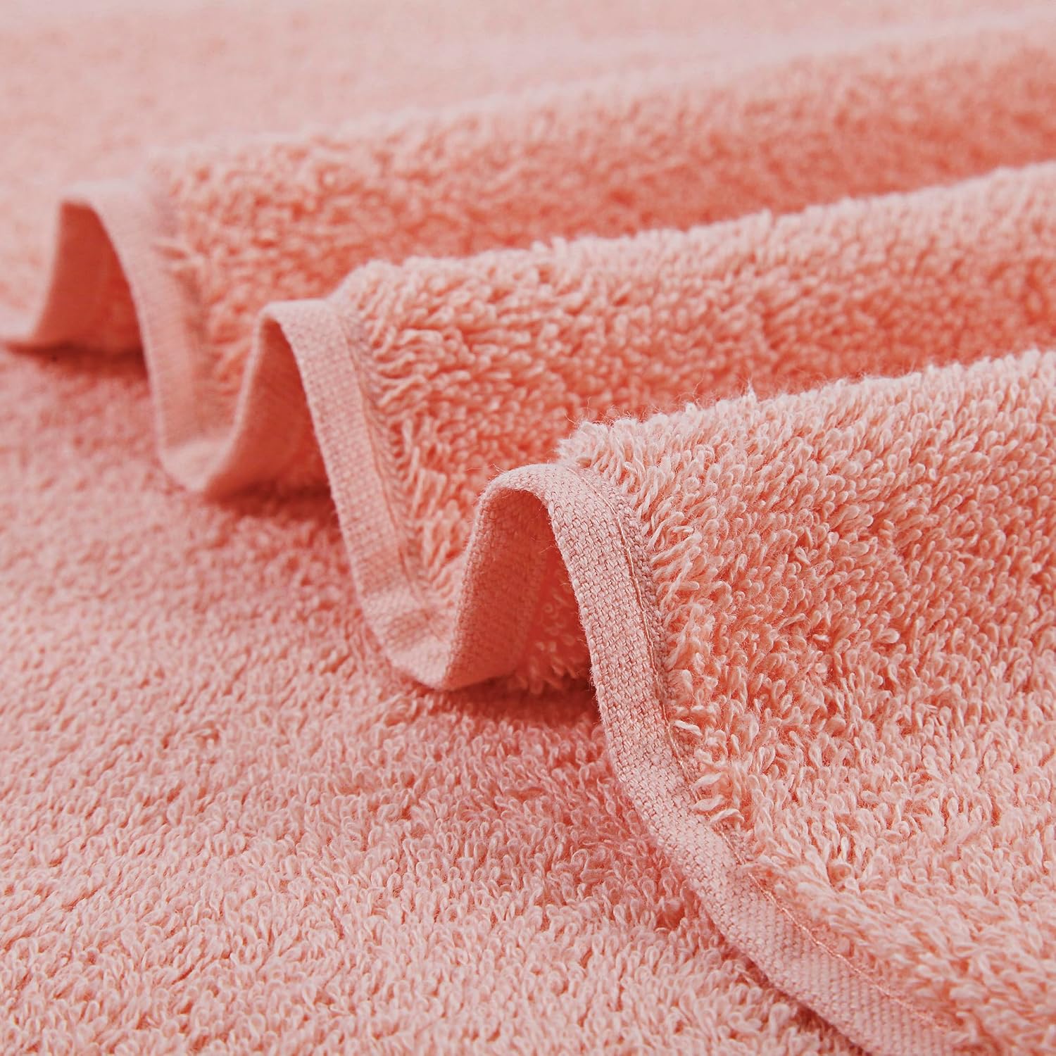Samland Premium Cotton Washcloths 4-Pack Quick-Dry Face Towels Set-Coral V1060-TOWPAK03CO