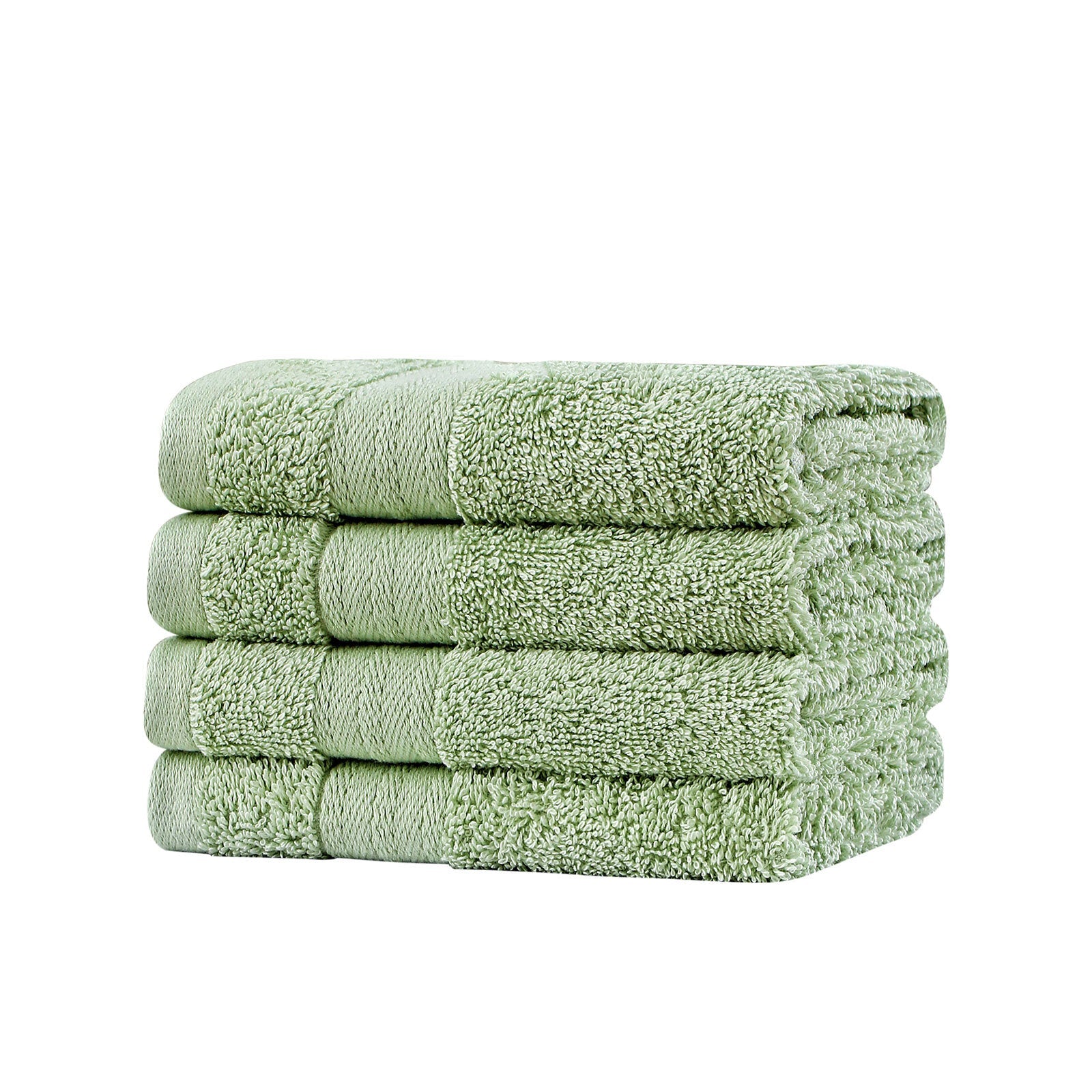 Samland Premium Cotton Washcloths 4-Pack Quick-Dry Face Towels Set-Green V1060-TOWPAK03GR