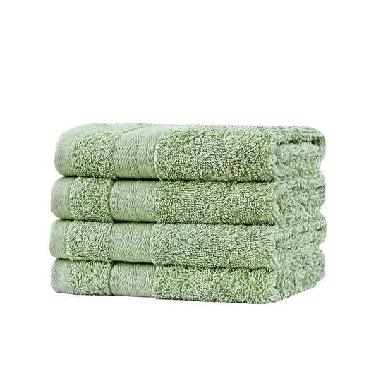 Samland Premium Cotton Washcloths 4-Pack Quick-Dry Face Towels Set-Green V1060-TOWPAK03GR