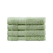 Samland Premium Cotton Washcloths 4-Pack Quick-Dry Face Towels Set-Green V1060-TOWPAK03GR