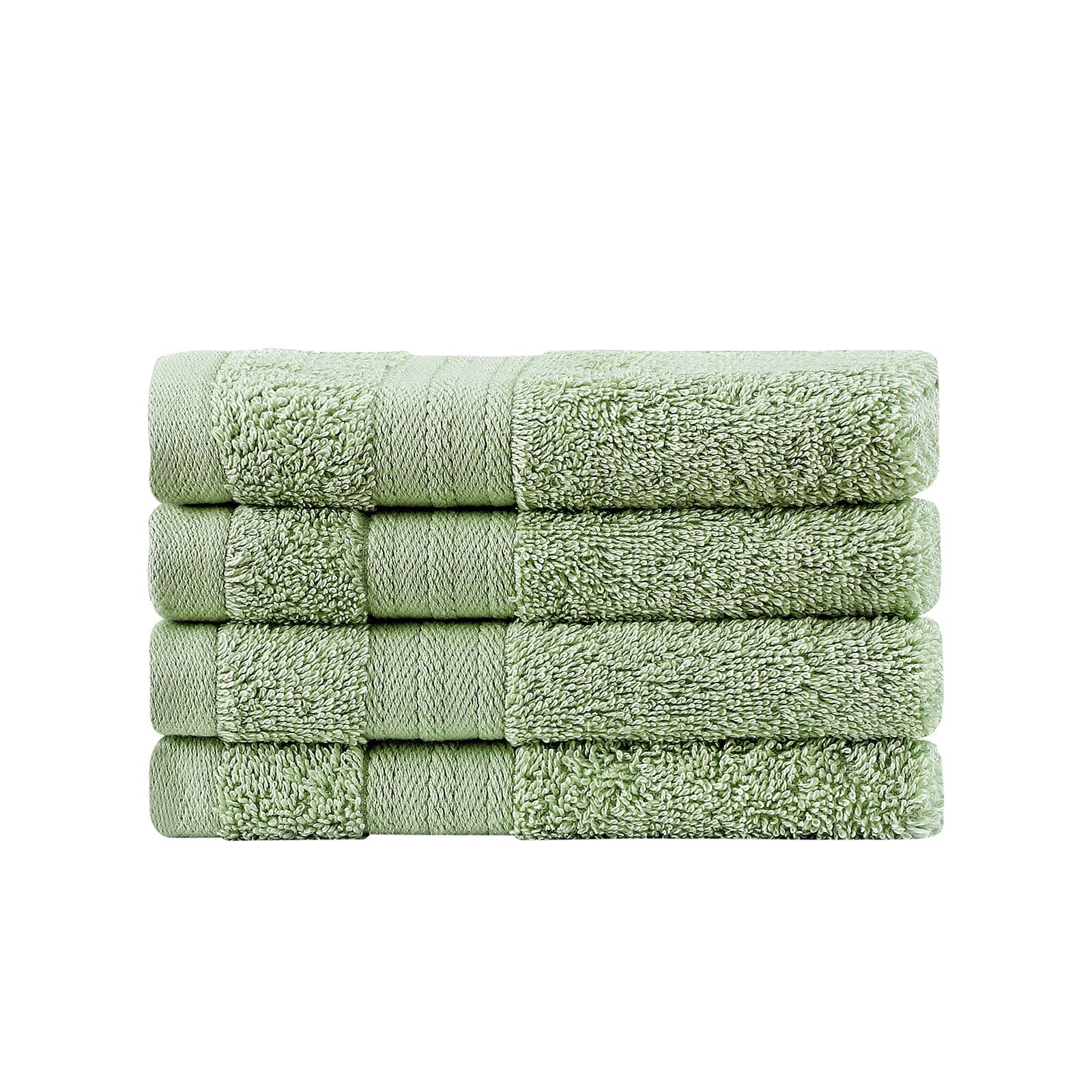 Samland Premium Cotton Washcloths 4-Pack Quick-Dry Face Towels Set-Green V1060-TOWPAK03GR