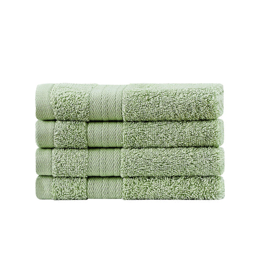 Samland Premium Cotton Washcloths 4-Pack Quick-Dry Face Towels Set-Green V1060-TOWPAK03GR