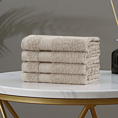 Samland Premium Cotton Washcloths 4-Pack Quick-Dry Face Towels Set-Linen V1060-TOWPAK03LI