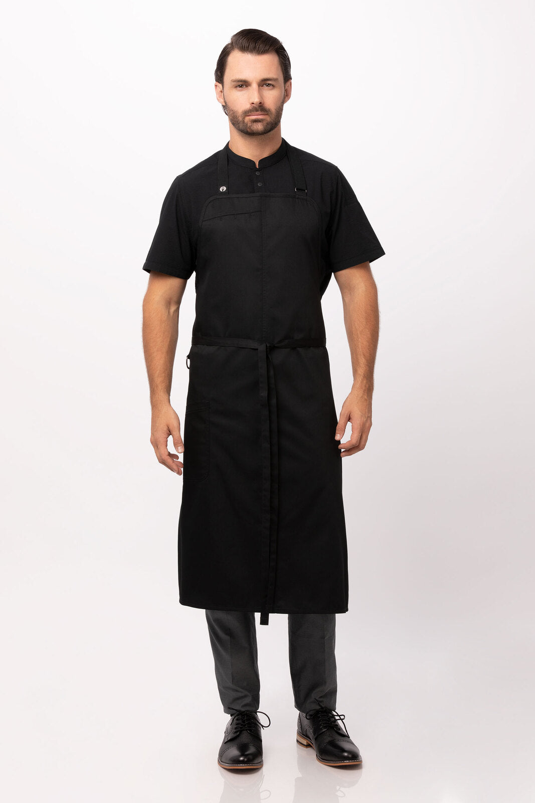 Brio Chef Black Bib Apron by Chef Works V107-ACN01-BLK-0
