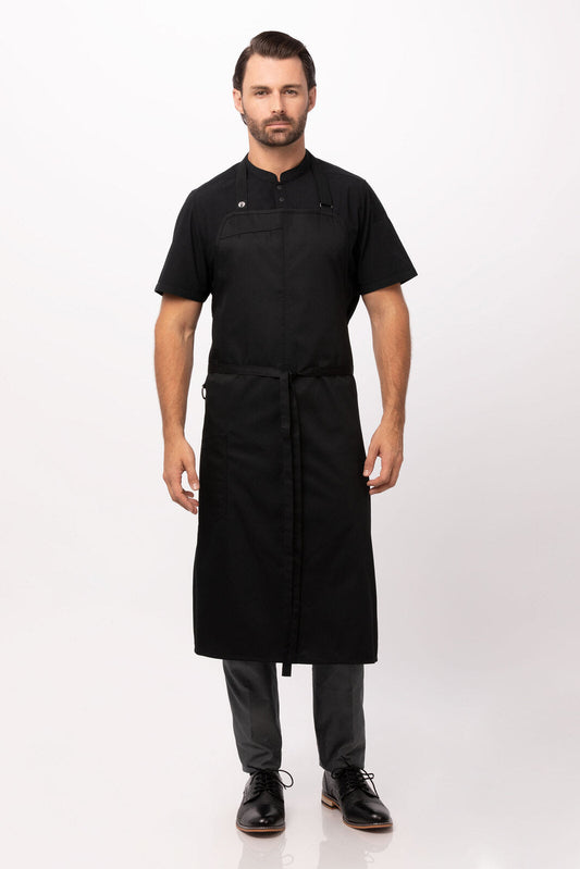 Brio Chef Black Bib Apron by Chef Works V107-ACN01-BLK-0