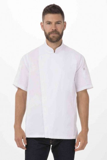 Springfield Men's White Zipper L Chef Jacket by Chef Works V107-BCSZ009-WHT-L