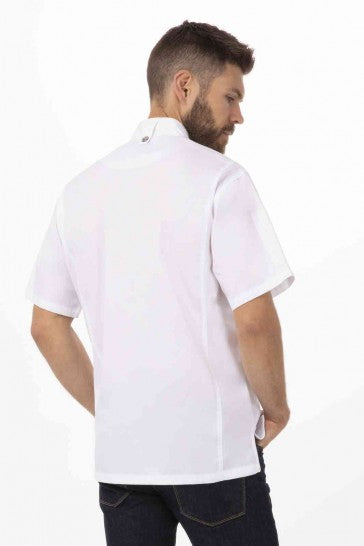 Springfield Men's White Zipper L Chef Jacket by Chef Works V107-BCSZ009-WHT-L