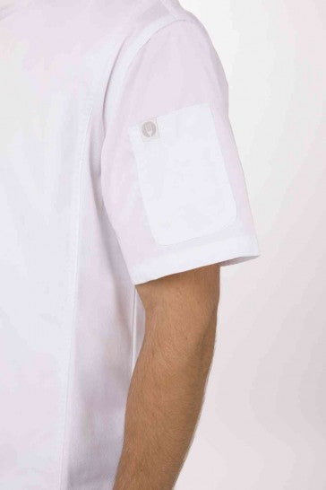 Springfield Men's White Zipper L Chef Jacket by Chef Works V107-BCSZ009-WHT-L