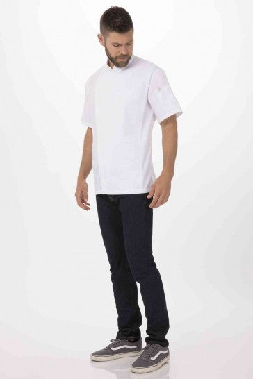 Springfield Men's White Zipper M Chef Jacket by Chef Works V107-BCSZ009-WHT-M