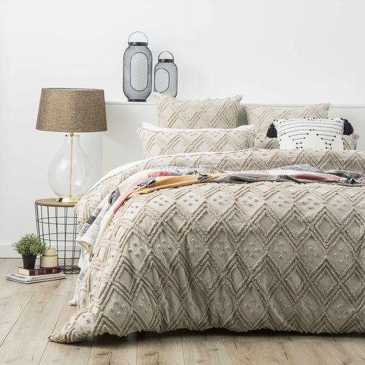 Medallion Cotton Vintage Washed Tufted Stone Quilt Cover Set by Park Avenue King V107-SH311585