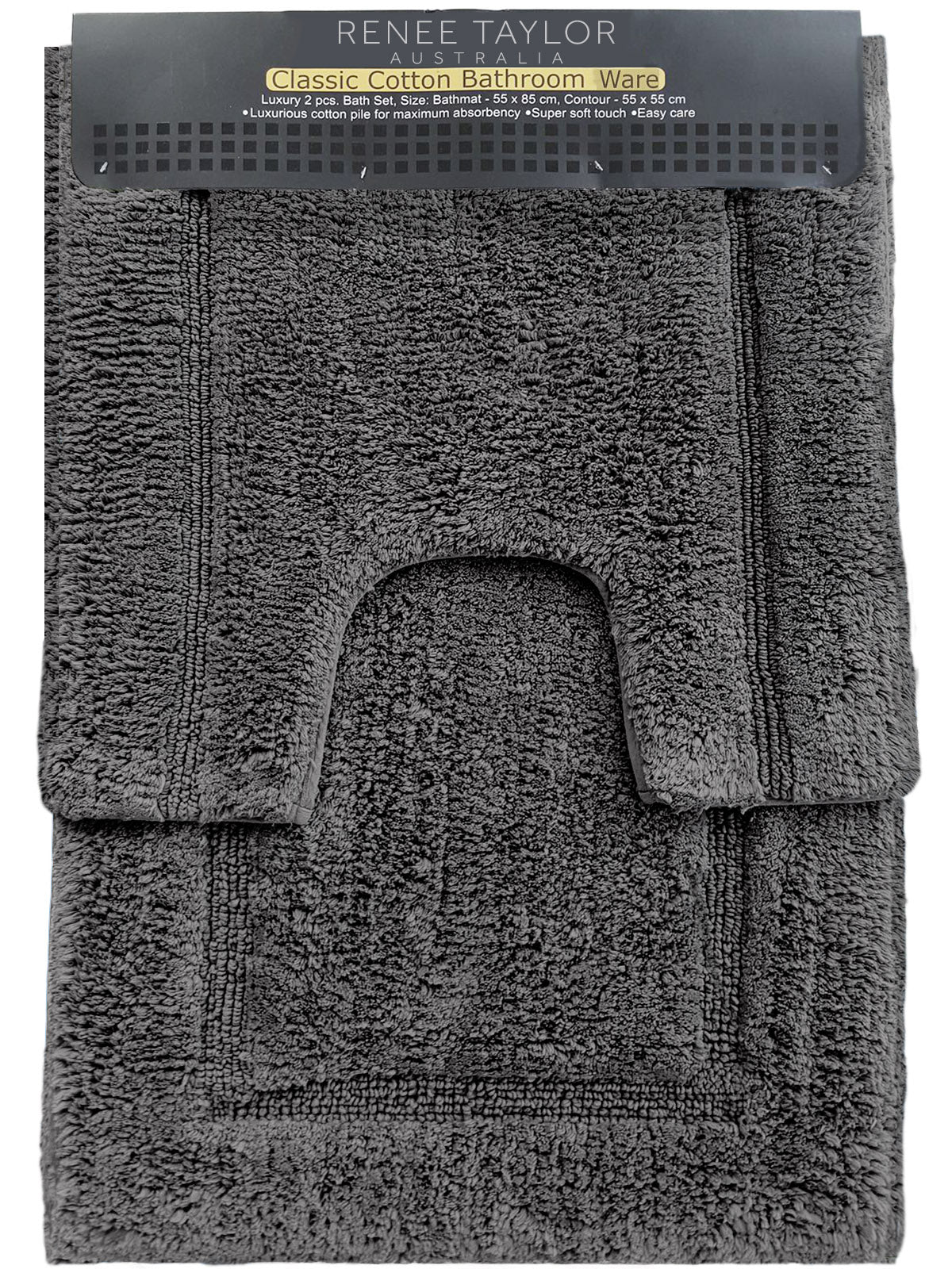 2 Piece 2200 GSM Tufted Nickel Bath Mat Set by Renee Taylor V107-SH314740