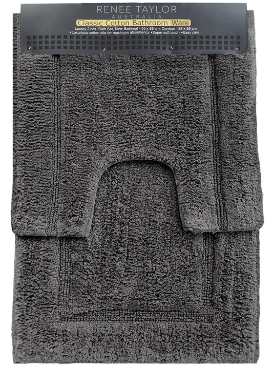 2 Piece 2200 GSM Tufted Nickel Bath Mat Set by Renee Taylor V107-SH314740