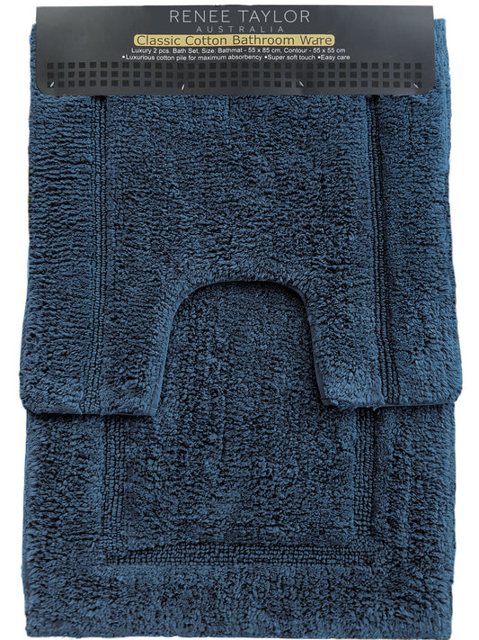 2 Piece 2200 GSM Tufted Blue Mirage Bath Mat Set by Renee Taylor V107-SH314765