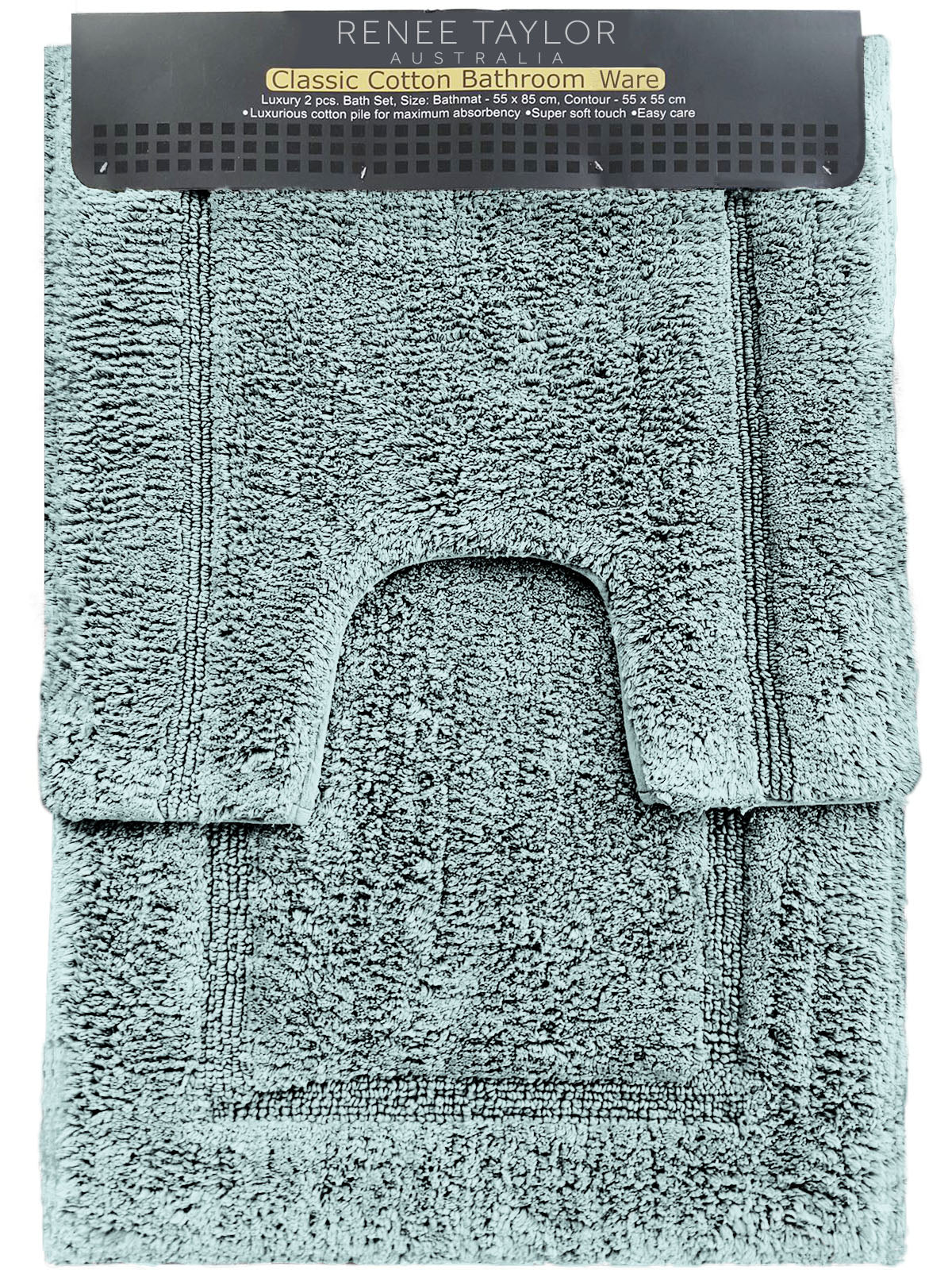 2 Piece 2200 GSM Tufted Gray Mist Bath Mat Set by Renee Taylor V107-SH314770