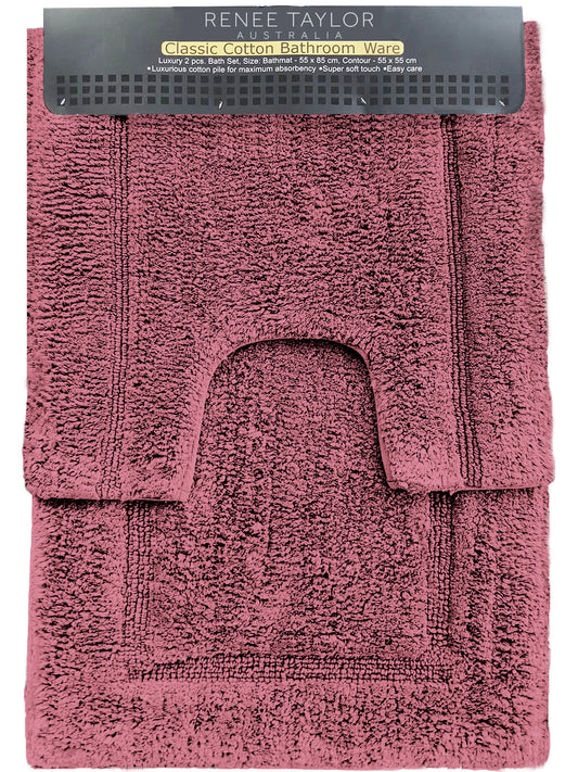 2 Piece 2200 GSM Tufted Rosebud Bath Mat Set by Renee Taylor V107-SH314775