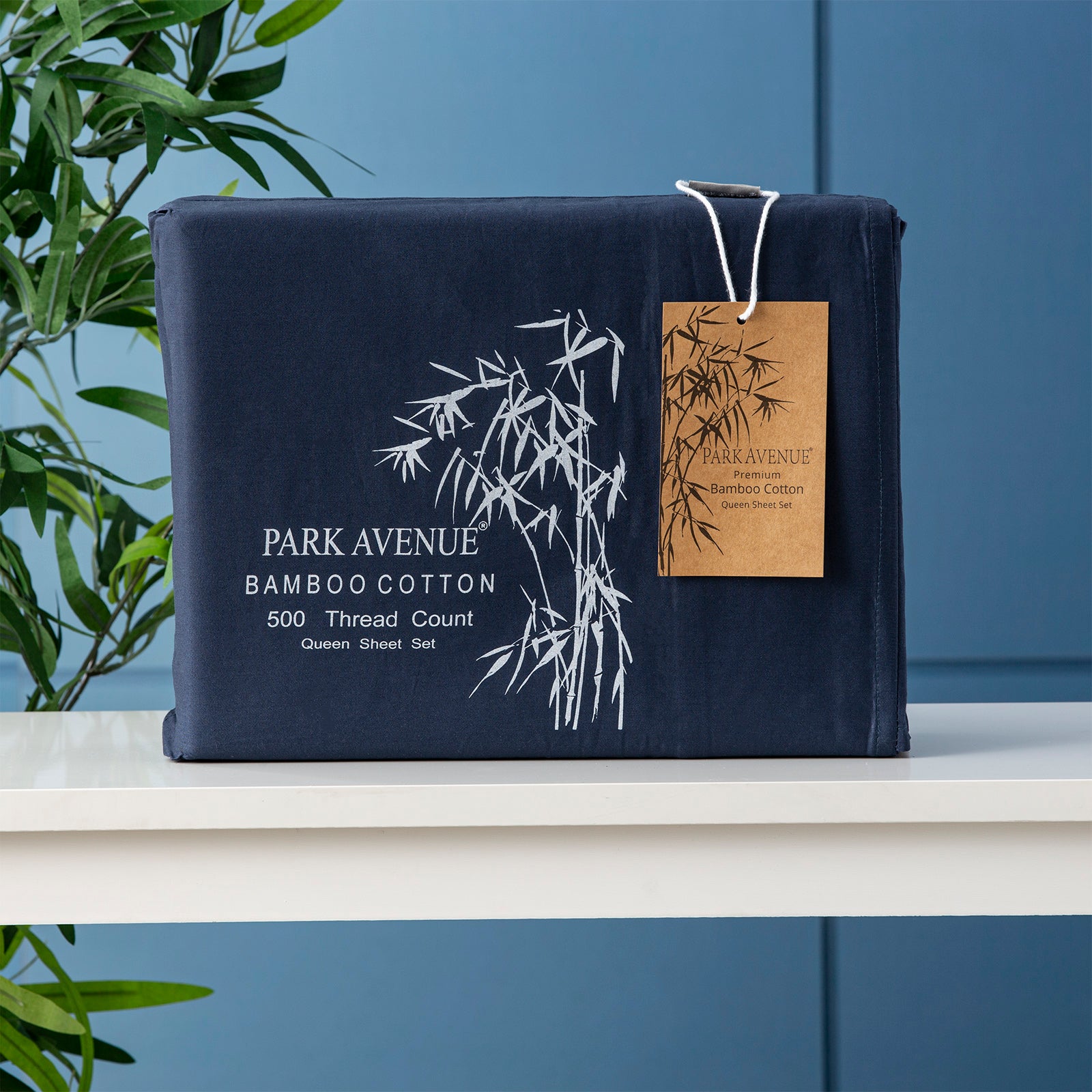 Bamboo Cotton 500 Thread Count Indigo Sheet Sets by Park Avenue Queen V107-SH316430