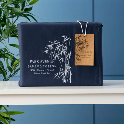 Bamboo Cotton 500 Thread Count Indigo Sheet Sets by Park Avenue Queen V107-SH316430