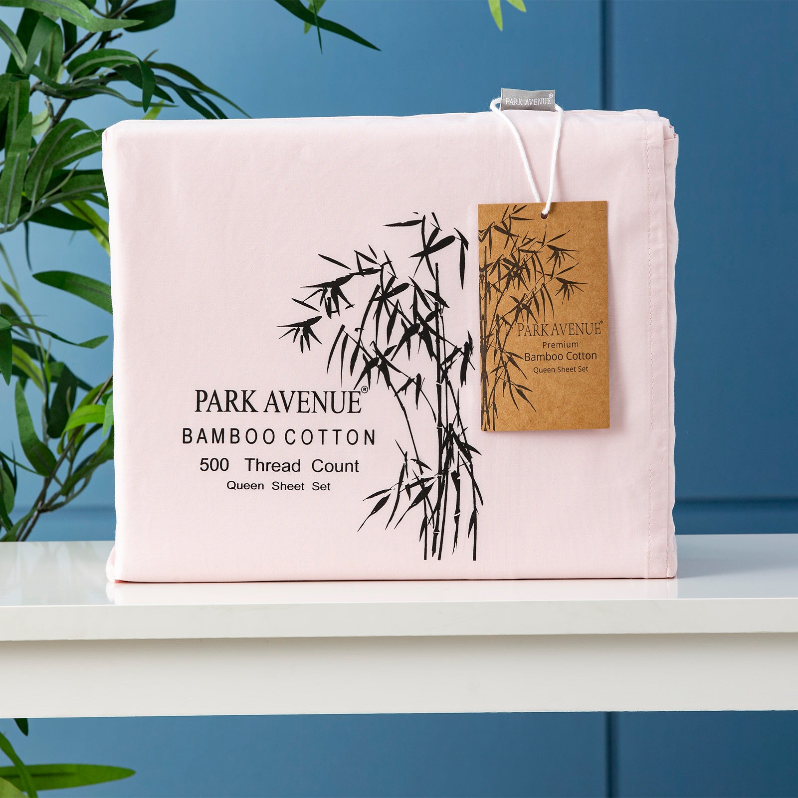Bamboo Cotton 500 Thread Count Peach Sheet Sets by Park Avenue Queen V107-SH316440
