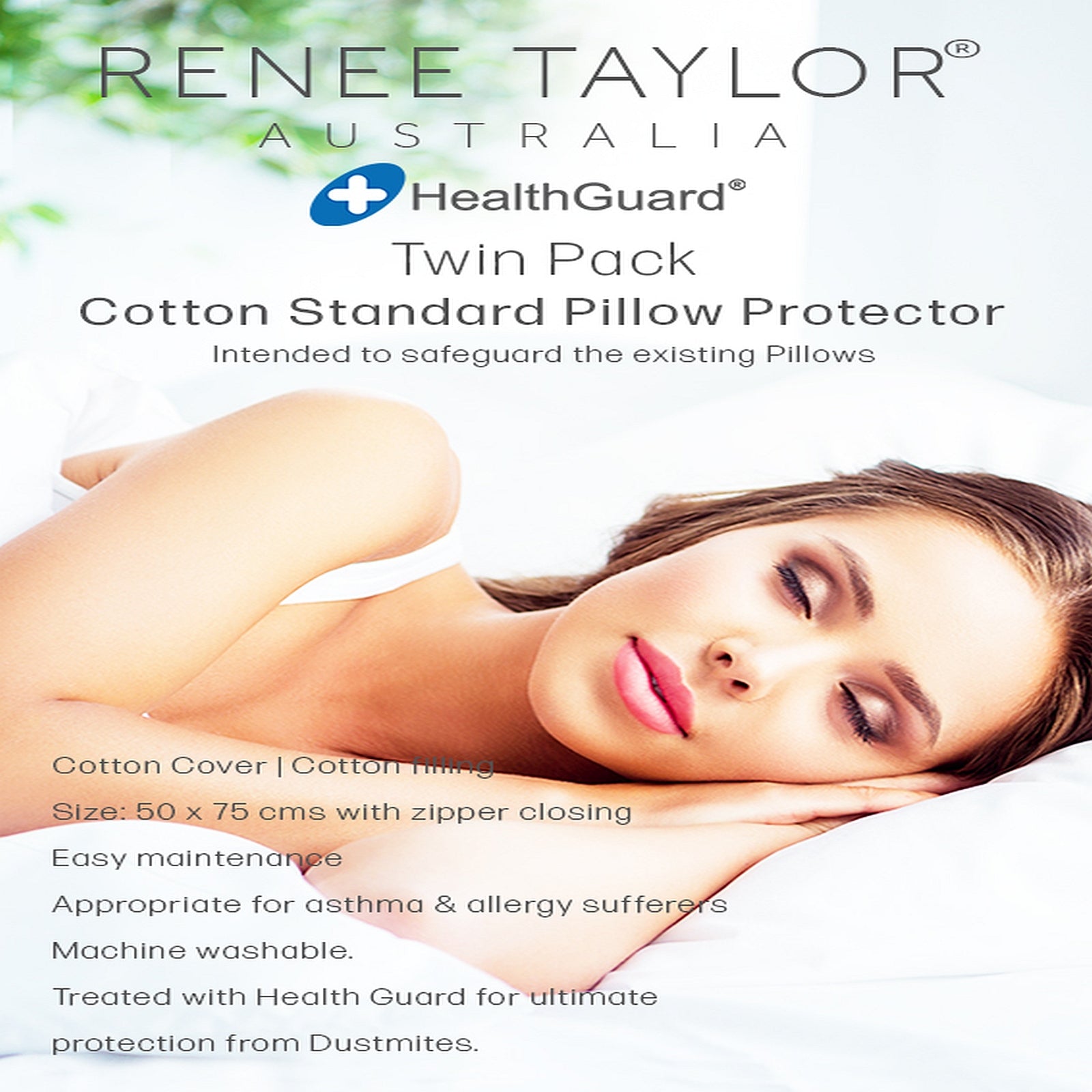 Twin Pack All Cotton Standard Pillow Protector by Renee Taylor V107-SH324125