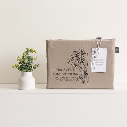 500 Thread Count Pewter Bamboo Cotton Super King Combo Set by Park Avenue V107-SH326025