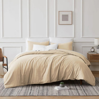 700 TC Tencel Lyocell Fibre & Cotton Bone King Quilt Cover Set by Renee Taylor V107-SH328025