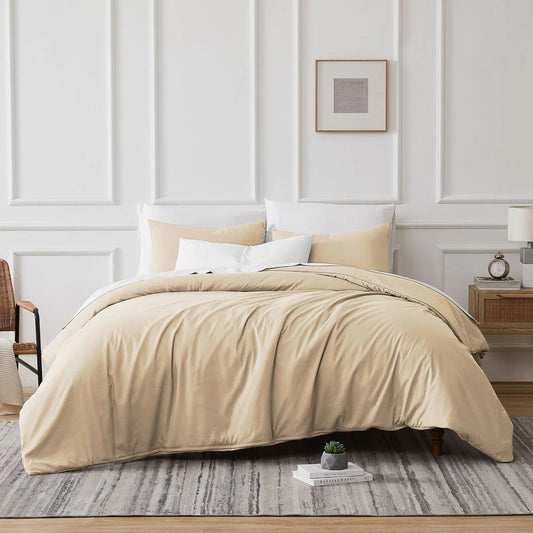 700 TC Tencel Lyocell Fibre & Cotton Bone King Quilt Cover Set by Renee Taylor V107-SH328025