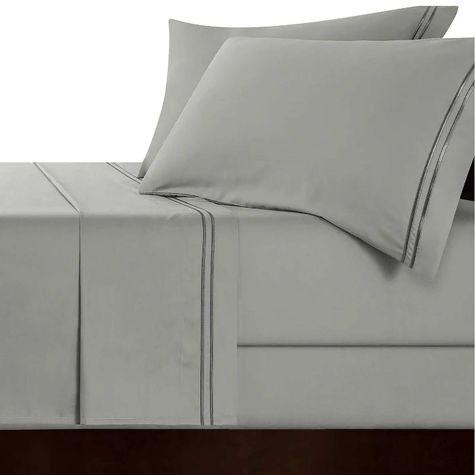 Strada Embroidered 1000 TC Egyptian Cotton Silver Charcoal Super King Sheet sets by Renee Taylor V107-SH328195