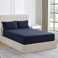 Ddecor Home 1500 Thread count Premium Cotton Blend Indigo Queen Combo Set by Ddecor Home V107-SH329080